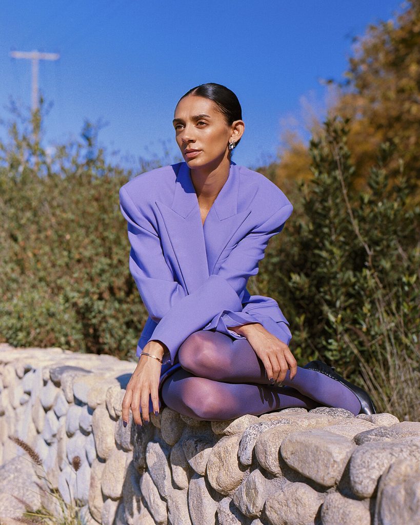 Blazer by David Koma, Shoes by Prada, 
Tights by Calzedonia 