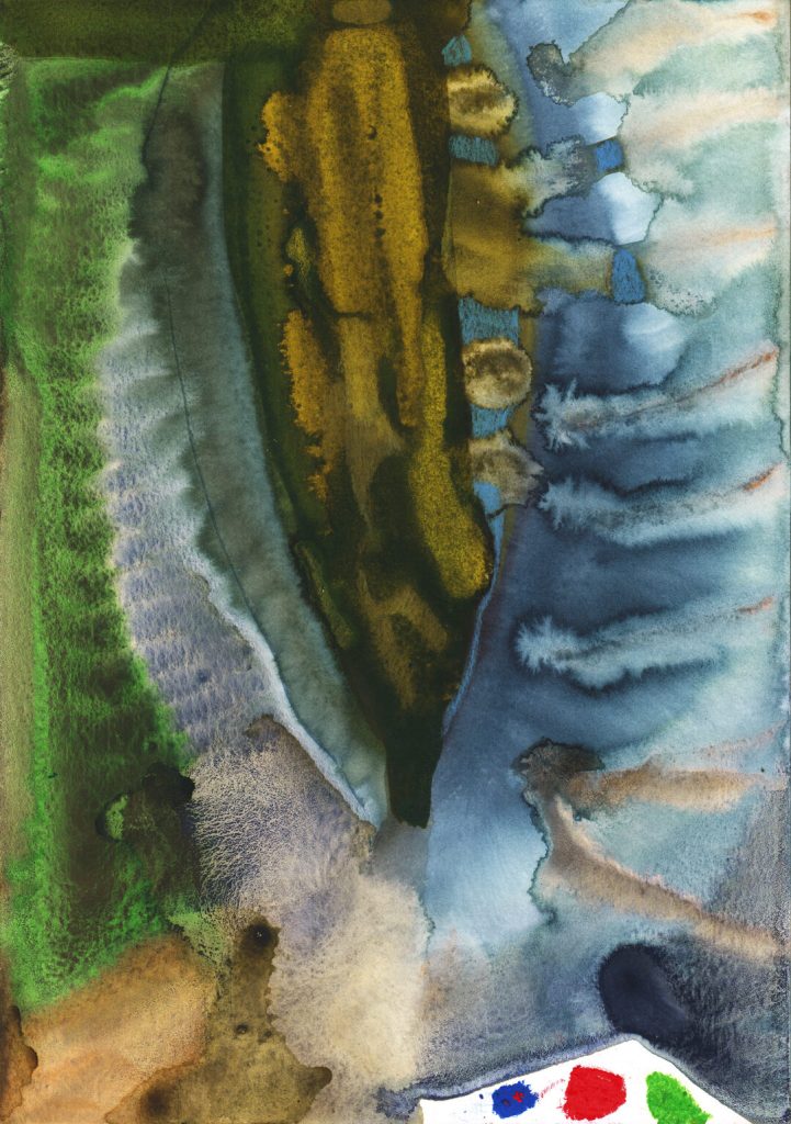 Abstract watercolor painting by Emma Larsson